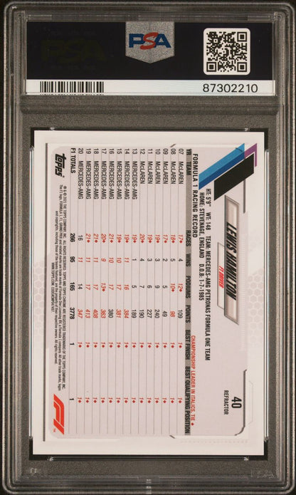 Lewis Hamilton Topps Chrome Refractor PSA 9