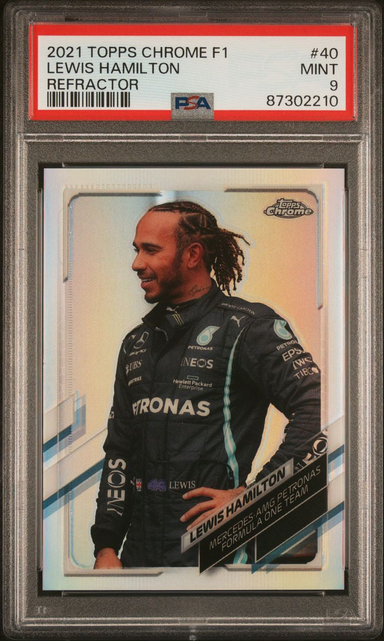 Lewis Hamilton Topps Chrome Refractor PSA 9