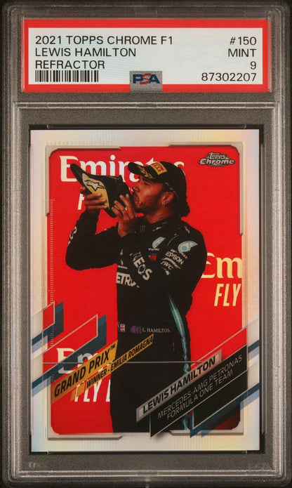 Lewis Hamilton Topps Chrome Refractor PSA 9